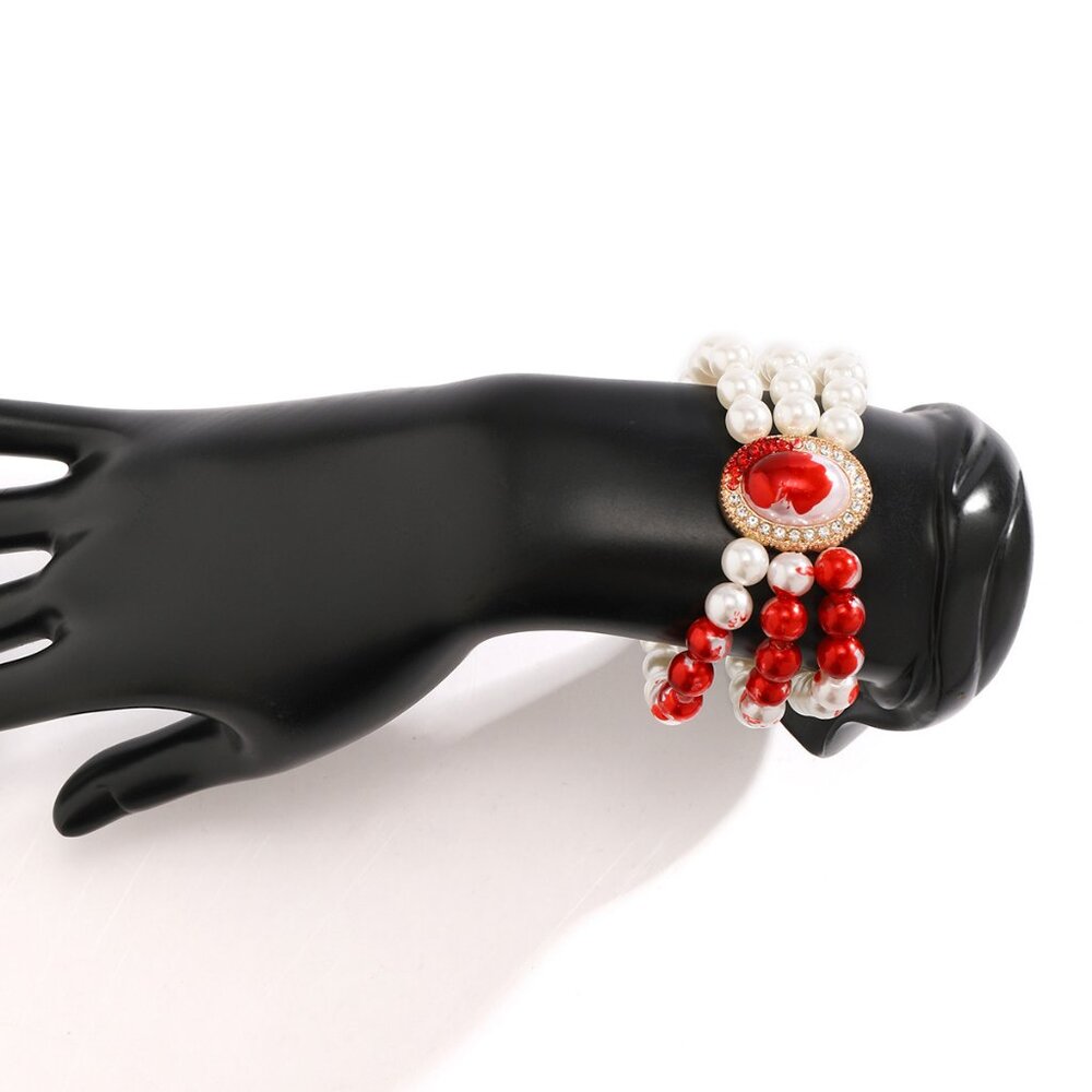 Pearl Goth Chain Bracelet for Women blood